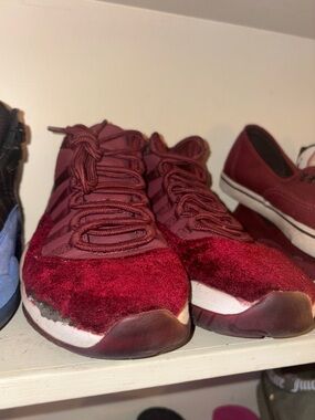 Jordan Women's Burgundy Velvet Low-Top Sneakers